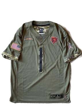 Nike Chicago Bears Justin Fields Salute to Service Olive Jersey